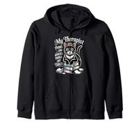 My Therapist Purrs And Knocks Things Off Tables |- Zip Hoodie