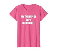 My Therapist Says Chocolate T-Shirt, Women, Pink Heather, Medium