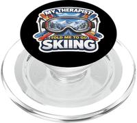 My Therapist Told Me To Go Skiing Funny Skier Ski Lover Joke PopSockets PopGrip for MagSafe