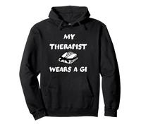 My Therapist Wears a Gi - Martial Arts Funny Gift Pullover Hoodie