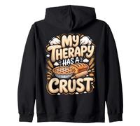 My Therapy Has a Crust Baking Baker Bread Pun Zip Hoodie