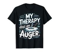 My Therapy Has an Auger Ice Fishing Hardwater Walleye Value Graphic T-Shirt
