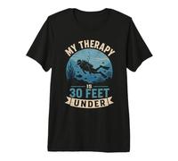 My Therapy is 30 Feet Under Vintage Scuba Diving Premium T-Shirt