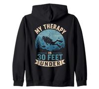 My Therapy Is 30 Feet Under Vintage Scuba Diving Zip Hoodie