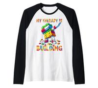 My Therapy is Building Funny Master Builder Dabbing Raglan Baseball Tee