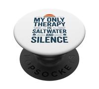 My Therapy Is Saltwater And Silence Beach Summer Casual Wear PopSockets Adhesive PopGrip