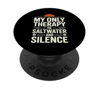 My Therapy Is Saltwater And Silence Beach Summer Casual Wear PopSockets Adhesive PopGrip
