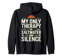 My Therapy Is Saltwater And Silence Beach Summer Casual Wear Zip Hoodie