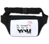 My Thought of The Day is You Love Heart Graphic Waist Bag Fanny Pack White