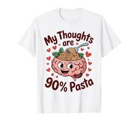 My Thoughts Are 90% Pasta Funny Italian Food Brainrot T-Shirt