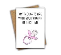 My Thoughts Are With Your Vagina At This Time New Baby A5 Greeting Card (Pink)