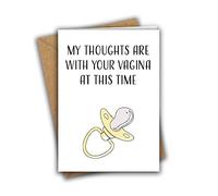 My Thoughts Are With Your Vagina At This Time New Baby A5 Greeting Card (Yellow)
