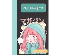 My Thoughts: Cute Kawaii pink and turquoise anime styled lined journal.