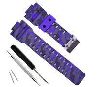 My Time OliBoPo Replacement Strap for Casio Men's G-Shock GD120/GA-100/GA-110/GA-100C, camouflage/blue, Back