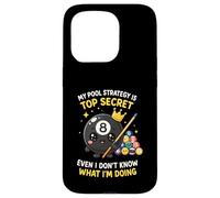 My Top Secret Strategy Funny Pool Player 8-Ball Billard Mens Case for iPhone 15 Pro