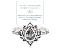My Trauma Lotus Ring, S925 Silver, Lotus Blossom, Highly Polished, Tarnish Resistant, Cubic Zirconia, Inlaid, Inspirational Ring, Unique Lotus Ring, Reminds You to Make Your Trauma on Playful, 9