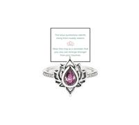 My Trauma Lotus Ring, S925 Silver, Lotus Blossom, Highly Polished, Tarnish Resistant, Cubic Zirconia, Inlaid, Inspirational Ring, Unique Lotus Ring, Reminds You to Make Your Trauma on Playful, 9