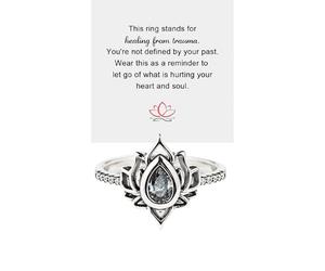 My Trauma Ring,Stainless Steel My Trauma Ring, Trauma Stackable Rings Ring,Inspirational Trauma Healing Ring Friendship Gift Jewelry for Women, 9, Metal, Zircon