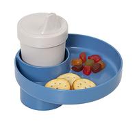 My Travel Tray/Round - USA Made. Easily Convert Your Current Cup Holder to a Tray and Cup Holder for use with Car Seats, Booster,Stroller and Anywhere You Have a Cup Holder! (Sky Blue)