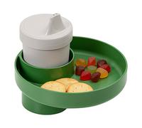 My Travel Tray/Round - USA Made. Easily Convert Your Current Cup Holder to a Tray and Cup Holder for use with Car Seats, Booster,Stroller and Anywhere You Have a Cup Holder! (Dino Green)