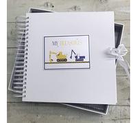 My Treasures. Birthday. Special Occasion. Card & Memory Book. Diggers Design. Hand Finished by WHITE COTTON CARDS (TD10)