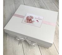 My Treasures - Pink Bunny - A4 Keepsake Box - by WHITE COTTON CARDS (TR2X)