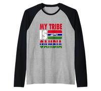 My Tribe is Gambia Love The Gambia Flag Map Raglan Baseball Tee