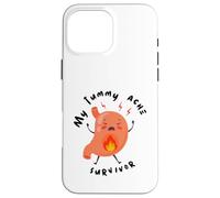 My Tummy Ache Survivor Cartoon Case for iPhone 16 Pro Max