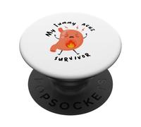 My Tummy Ache Survivor Cartoon PopSockets Adhesive PopGrip