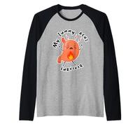 My Tummy Ache Survivor Cartoon Raglan Baseball Tee