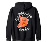 My Tummy Ache Survivor Cartoon Zip Hoodie
