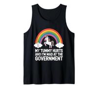 My Tummy Hurts and I'm Mad at The Government Funny Political Tank Top