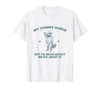 My Tummy Hurts But Im Being Brave About It Cowboy Raccoon T-Shirt