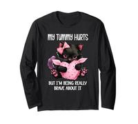 My Tummy Hurts But I'm Being Really Brave About It Cat Funny Long Sleeve T-Shirt