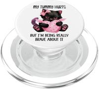 My Tummy Hurts But I'm Being Really Brave About It Funny Cat PopSockets PopGrip for MagSafe