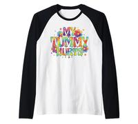 My Tummy Hurts Funny IBS Digestive Humor Tie Dye Raglan Baseball Tee