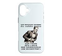 MY TUMMY HURTS & I HATE THE GOVERNMENT Ache Survivor Meme Case for iPhone 16 Plus