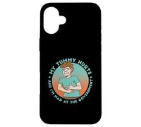 MY TUMMY HURTS & I'M MAD AT THE GOVERNMENT Fun Stomach Meme Case for iPhone 16 Plus