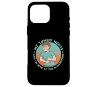 MY TUMMY HURTS & I'M MAD AT THE GOVERNMENT Fun Stomach Meme Case for iPhone 16 Pro Max
