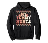 My Tummy Hurts Retro Groovy Stomach Ache Survivor Pullover Hoodie