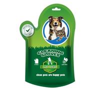 My Turf Pet Cleaning Gloves, Disposable Grooming Wipes for Cats and Dogs, Rinse-Free, 6-Pack