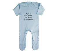 My Uncle Doesn't Spoil me He's just Very Accommodating Baby Romper Jumpsuit with feet, 0-3 Months, Pastel Blue