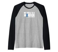 My Uncle is a Warrior Blue Ribbon Alopecia Awareness Raglan Baseball Tee