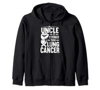 My Uncle Is Stronger Than Lung Cancer Awareness Zip Hoodie