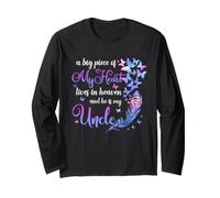 My Uncle Lives in Heaven Memorial Quotes Niece Nephew Long Sleeve T-Shirt