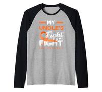 My Uncles Fight is My Fight ADHD Awareness Orange Ribbon Raglan Baseball Tee