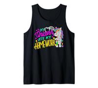 My Unicorn Ate My Homework Funny School Humor Tank Top