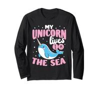 My Unicorn Lives in The Sea Narwhal Long Sleeve T-Shirt