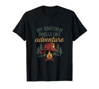 My Uniform Smells Like Adventure Firefighter novelty T-Shirt