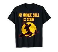 My Unique Skill is Scary Flying Witch Housekeeper Halloween T-Shirt